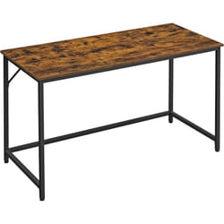 Songmics - vasagle Bureau, Table, Poste de Travail, 135 x 60 x 76 cm, pour Bureau, Salon, Chambre, Assemblage Simple, Métal, Style Industriel, Marron