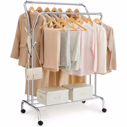 Description générale Porte-vêtements polyvalent : Ce portant dispose d'une barre supérieure et d'une barre inférieure pour ac ...