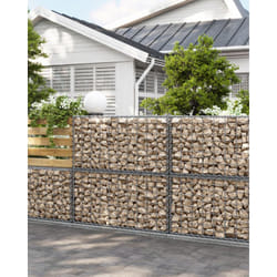 Songmics - Lot de 4, Gabion pour Pierre, 100x50x50cm, cloture gabion, Cage en Métal, Panier à Pierre, Maille 5 x 10 cm, Galvanisé, Mur, Paterre,