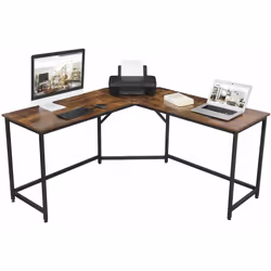 Description générale Transformez votre espace de travail avec le bureau d'angle VASAGLE au style industriel. Ce bureau est co ...