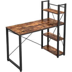 Songmics - vasagle Bureau avec Étagères Réversible à Gauche ou à Droite, Longueur 120 cm, Table d'Ordinateur, pour Bureau à Domicile, Montage Facile,