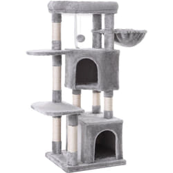 Songmics - feandrea Arbre à chat tout doux, Tour de jeux 120 cm, Gris clair