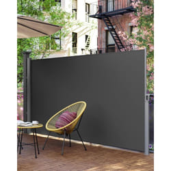 Paravent extérieur Alu Store latéral 400 x 160cm Auvent rétractable extérieur brise vue pour terrasse Paravent retractable - Gris foncé GSA164G01