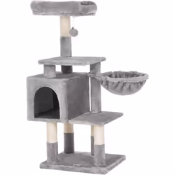 Description générale Découvrez cet arbre à chat multi-niveaux, conçu pour offrir à vos amis félins un espace de jeu et de rep ...