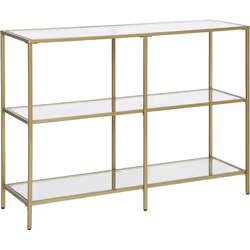 Description générale Cette table console moderne allie un design épuré en métal doré et un plateau en verre trempé, offrant à ...