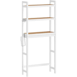 Songmics - tagère wc, Rangement au-Dessus des Toilettes, 3 Niveaux, avec Étagère Réglable, Convient à la Plupart des Toilettes, Gain de Place,