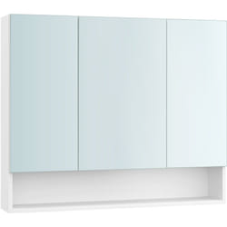 Vasagle - Armoire de Salle de Bain avec Portes Miroir, Meuble de Rangement, Armoire Murale à Miroir, Compartiment Ouvert, Étagères Réglables, 16,5 x