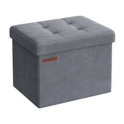 Songmics - Banc de Rangement, Boîte Pliable en Velours, Repose-Pieds avec Couvercle, 31 x 41 x 31 cm, Capacité de Charge 130 kg, pour Couloir, Salon,