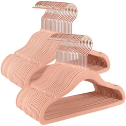 Songmics - Cintres Enfants, Lot de 50, en Velours, avec Crochets Pivotants à 360° en Rose Gold, Cintres pour Vêtements, Gain de Place, Cintres