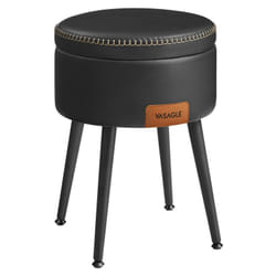 Vasagle - ekho Collection - Pouf de Rangement, Tabouret de Coiffeuse, pu avec Coutures, Moderne Mi-siècle, Tabouret de Rangement Rond avec Pieds en