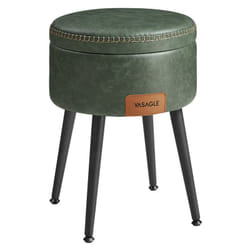 Vasagle - ekho Collection - Pouf de Rangement, Tabouret de Coiffeuse, pu avec Coutures, Moderne Mi-siècle, Tabouret de Rangement Rond avec Pieds en