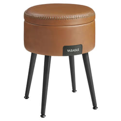 Vasagle - ekho Collection - Pouf de Rangement, Tabouret de Coiffeuse, pu avec Coutures, Moderne Mi-siècle, Tabouret de Rangement Rond avec Pieds en