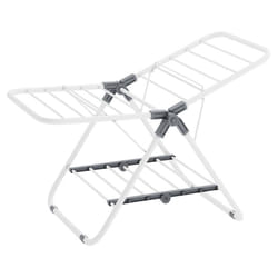 Songmics - Petit Étendoir à Linge, Séchoir Pliable à 2 Niveaux, Gain de Place, en Métal, pour Petits Vêtements, Serviettes, Salle de Bain, Balcon, 44