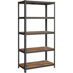 Songmics - tagère de Rangement à 5 Niveaux, 60 x 120 x 200 cm, Capacité 750 kg, Planches Réglables, Style Industriel, pour Cuisine, Salon, Marron