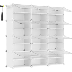 Songmics - tagère à Chaussures 12 Compartiments, Étagère de Rangement Modulable, Compartiment de 30 x 40 x 30 cm, avec Porte, Cadre en Acier,