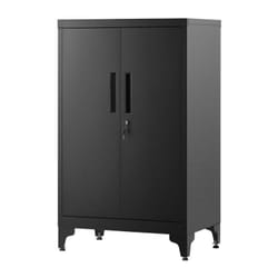 Caisson de Bureau, Placard Polyvalent, Armoire de Bureau à 2 Portes, Verrouillable, Meuble de Rangement en Acier, pour Bureau, Salon, Noir - Songmics