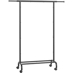 Songmics - Porte-Manteau à Roulettes, Portant à Vêtements Extensible en Métal, avec Étagère de Rangement Surélevée, 40 x (83-120) x 156 cm, Capacité
