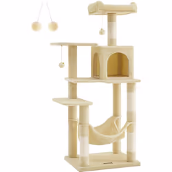 Description générale Cet arbre à chat est conçu pour offrir un espace de repos et de jeu idéal pour plusieurs chats. Il compr ...