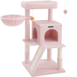 Arbre à Chat, Tour de Jeux, Grand Plate-forme, Hauteur 96 cm, Rose Bonbon