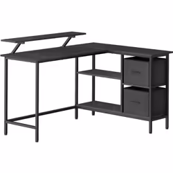 【RÉVERSIBLE ET POLYVALENT】 Ce bureau en forme de L, mesurant 105 x 135 x 89,5 cm, présente un design réversible vous permetta ...