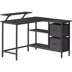 Description générale Ce bureau en forme de L, mesurant 105 x 115 x 89,5 cm, présente un design réversible vous permettant d'i ...