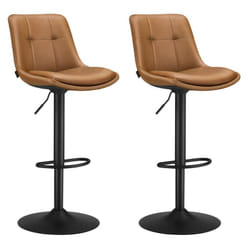 Vasagle - Tabourets de Bar, Lot de 2, Chaise de Cuisine, Siège Pivotant à Hauteur Réglable, Matelassé, en pu, avec Dossier et Repose-Pieds, Salle à