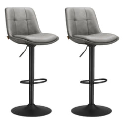 Vasagle - Tabourets de Bar, Lot de 2, Chaise de Cuisine, Siège Pivotant à Hauteur Réglable, Matelassé, en pu, avec Dossier et Repose-Pieds, Salle à