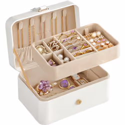 [Compact et portable] Grâce à sa taille compacte (11 x 16 x 8 cm), cette boîte à bijoux se glisse facilement dans votre sac o ...