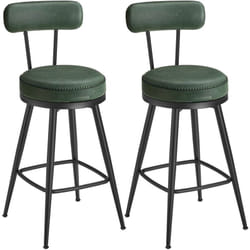 VASAGLE EKHO Collection - Tabouret de Bar, Lot de 2, Chaise de Cuisine, Siège Rembourré, PU avec Coutures, Style Moderne Mi-siècle, Hauteur 65 cm,