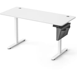 Songmics - Bureau Électrique Assis-Debout, Bureau Réglable en Hauteur, 60 x 140 x (72-120) cm, 4 Hauteurs Mémorisables, Pochette de Rangement, pour