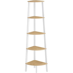 Vasagle - tagère d'Angle, Bibliothèque 5 Niveaux, Étagère Échelle, Meuble de Rangement, Porte-plante pour Salon, Style Industriel, avec Cadre en