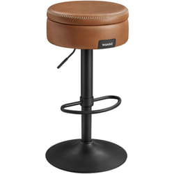 Vasagle - ekho Collection - Tabouret de Bar Pivotant à 360°, Hauteur Réglable, avec Rangement, pu avec Coutures, Style Moderne Mi-siècle, pour