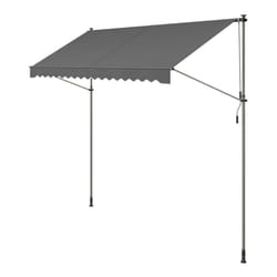 SONGMICS Store Banne Rétractable, Store Manuel, Réglable en Hauteur, avec Manivelle pour Balcon, Jardin, Terrasse, 350 x 120 cm, Gris Anthracite