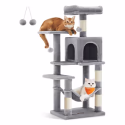 Description générale Cet arbre à chat à plusieurs niveaux est conçu pour offrir un espace de jeu, d'observation et de repos à ...