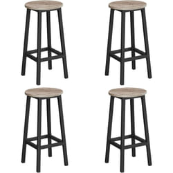 Vasagle - Tabouret de Bar, Lot de 4, Chaise de Cuisine, Siège Haut, Cadre en Métal, Montage Facile, avec Repose-pieds, pour Cuisine, Salon, Salle à