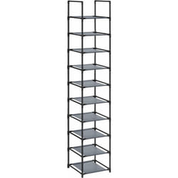 Songmics - tagère Chaussure à 10 Niveaux, Range-Chaussure, Porte-Chaussure, Meuble de Rangement, 33 x 33 x 173 cm, Cadre en Métal, en Tissu