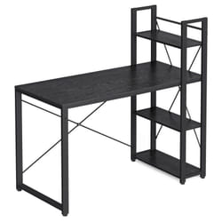 Vasagle - Bureau avec Étagères Réversible à Gauche ou à Droite, Longueur 120 cm, Table d'Ordinateur, pour Bureau à Domicile, Montage Facile, Noir