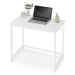 Vasagle - Bureau, Table, Poste de Travail, 80 x 50 x 75 cm, pour Bureau, Salon, Chambre, Assemblage Simple, Métal, Style Industriel, Blanc