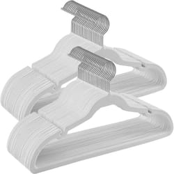 Songmics - Cintres en Velours, Lot de 50, Antiglisse, avec Encoches, Barre pour Pantalons, Crochet Pivotant à 360°, Gain de place, Épaisseur 0,6 cm,