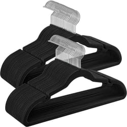 Songmics - Cintres en Velours, Lot de 50, Antiglisse, avec Encoches, Barre pour Pantalons, Crochet Pivotant à 360°, Gain de place, Épaisseur 0,6 cm,