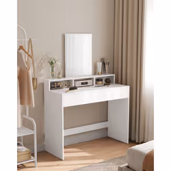 Description générale Découvrez cette élégante coiffeuse avec un grand miroir de 40 x 53 cm, idéale pour un maquillage impecca ...