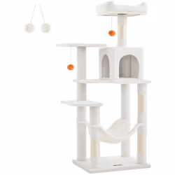 Description générale Cet arbre à chat est conçu pour offrir un espace de jeu et de repos idéal pour vos félins. Avec ses 2 pl ...