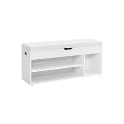 Songmics - vasagle Banc à chaussures, Meuble d'entrée, rembourrée, 3 compartiments et 1 coffre, Étagère à chaussures,charge 150 kg, style industriel,