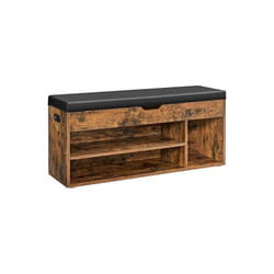 Songmics - vasagle Banc à chaussures, Meuble d'entrée, rembourrée, 3 compartiments et 1 coffre, Étagère à chaussures,charge 150 kg, style industriel,