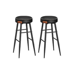 Vasagle - Collection Echo Tabouret de Bar, Lot de 2, Chaise de Cuisine, Siège Haut, en pu avec Coutures, Hauteur Assise 76,2 cm, pour Cuisine, Bar à