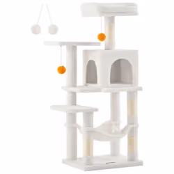 Description générale Cet arbre à chat est conçu pour offrir un espace de jeu et de repos idéal pour vos félins. Avec sa haute ...