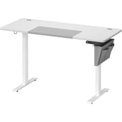 Songmics - Bureau Assis Debout Électrique, 60 x 140 x (72-120) cm, Table Réglable en Hauteur, Mémoire 4 Hauteurs, Pochette, Cadre en Acier, Dessus