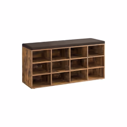 Description générale Ce banc à chaussures au design élégant en marron rustique est parfait pour organiser votre espace d'entr ...