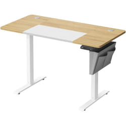 Songmics - Bureau Assis Debout Électrique, 60 x 120 x (72-120) cm, Table Réglable en Hauteur, Mémoire 4 Hauteurs, Pochette, Cadre en Acier, Dessus