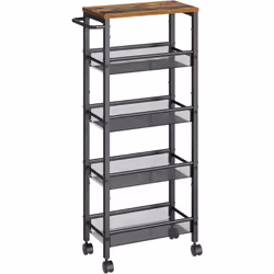 Description générale Ce chariot de cuisine fin d'une largeur de 22 cm est parfait pour optimiser les petits espaces dans la c ...